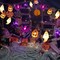 Citrus; Solar Powered Halloween Lights 40 LED with 3D Pumpkin Bat Ghost Spider Shapes, 8 Lighting Modes Waterproof Outdoor String Lights with Auto On/Off for Yard Porch Garden Party Decorations; Category:Fall Outdoor Decor; Image:5